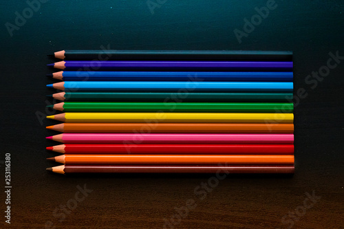 abstract background with colored pencils