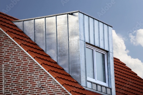 Bilde på lerret Dormer with stainless steel cladding