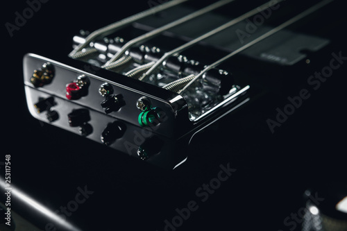 electric bass guitar close up photo