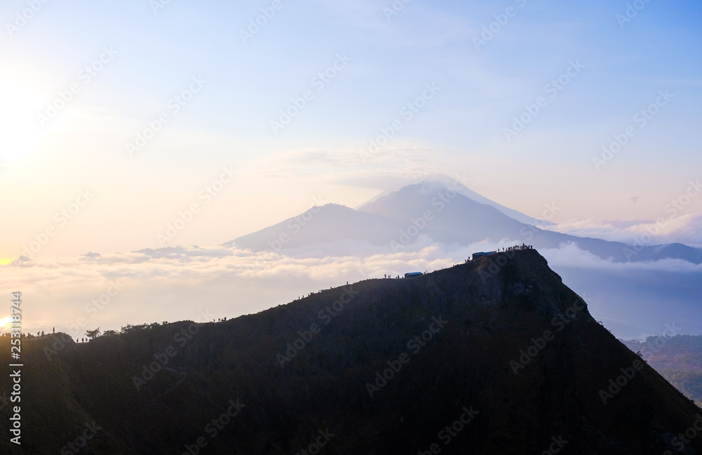 Sunrise meeting at Batur volcano, Bali, Indonesia