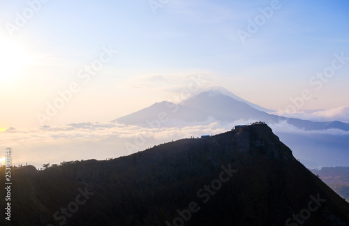 Sunrise meeting at Batur volcano  Bali  Indonesia