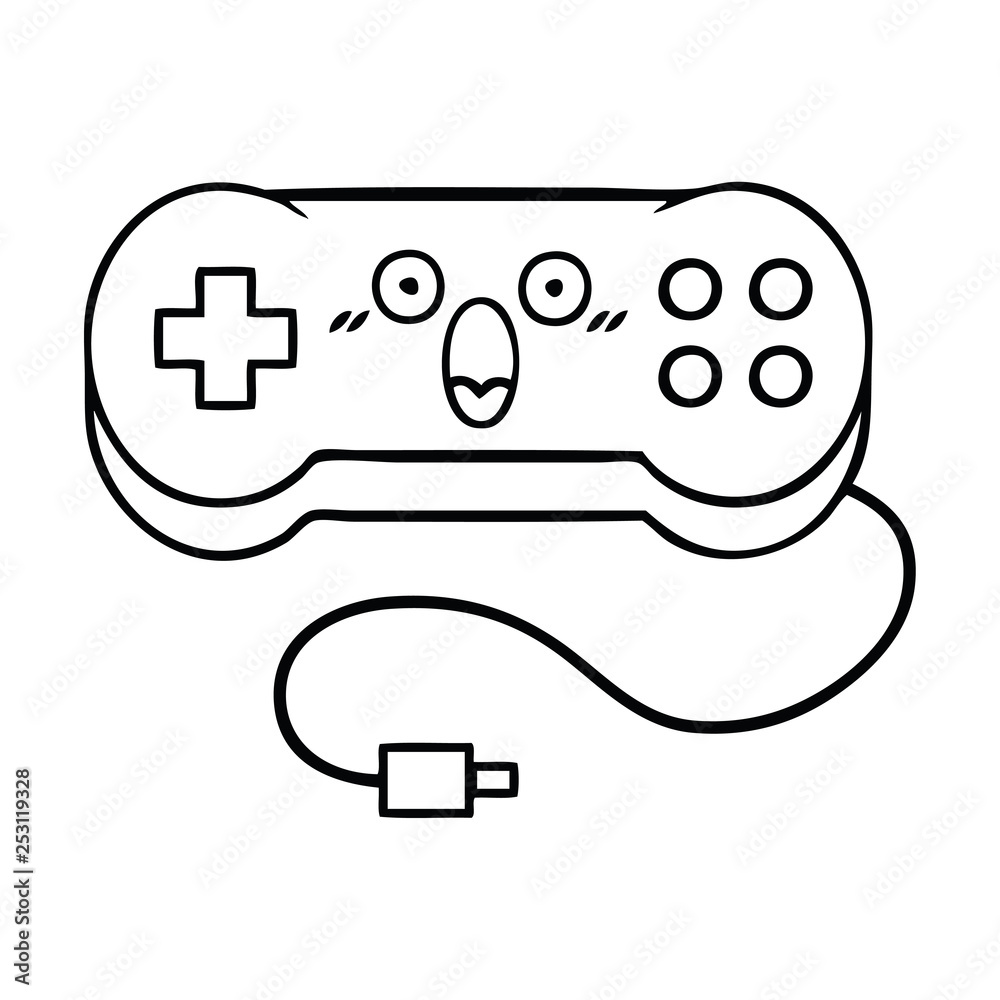 line drawing cartoon game controller line drawing cartoon game controller