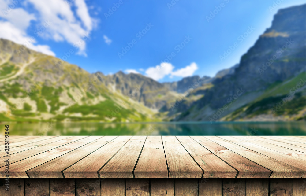 Empty wooden table background Empty wooden table background