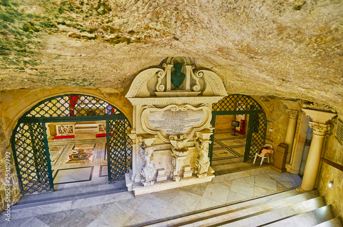 Memorial of Wignacourt in St Paul Grotto, Rabat, Malta photo