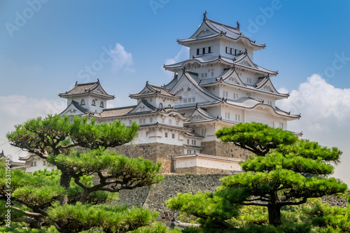 Himeji Japanese hilltop castle. Regarded as the finest surviving example of Japanese castle architecture, with advanced defensive systems from the feudal period. Also known as the White Heron Castle.