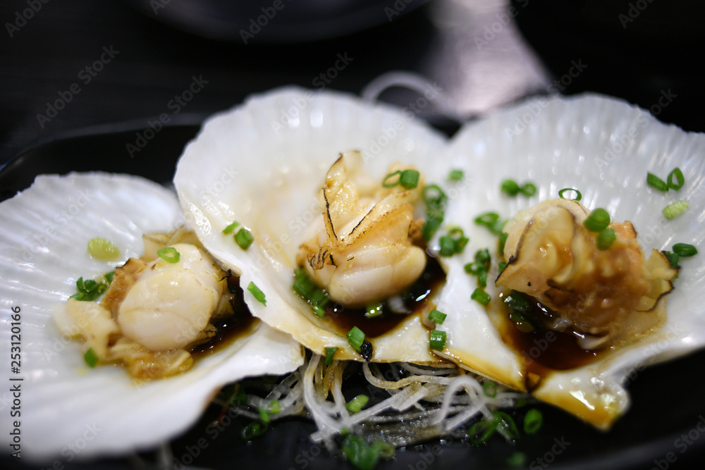 Grilled scallop hotate with shell Grilled scallop hotate with shell