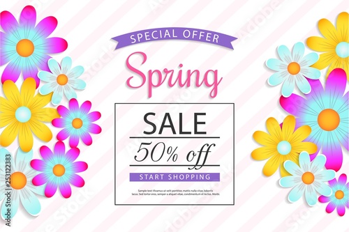 Spring sale (off, discount, vaucher, brochure) photo