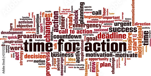 Time for action word cloud