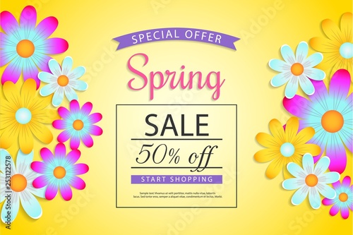 Spring sale (off, discount, vaucher, brochure) photo