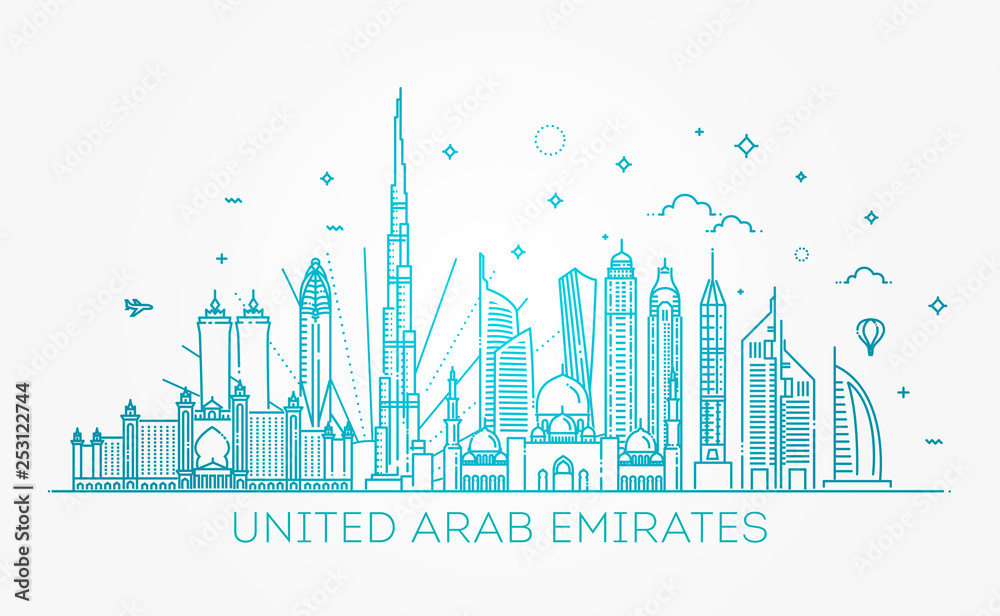 Linear banner of United Arab Emirates