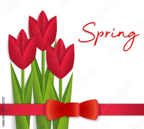 Spring card with beautiful flowers