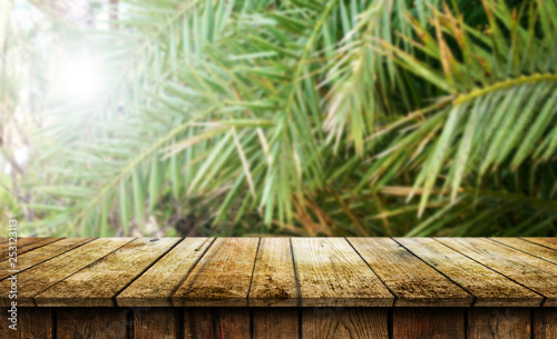 Empty wooden table background