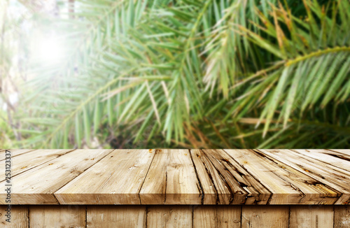 Empty wooden table background