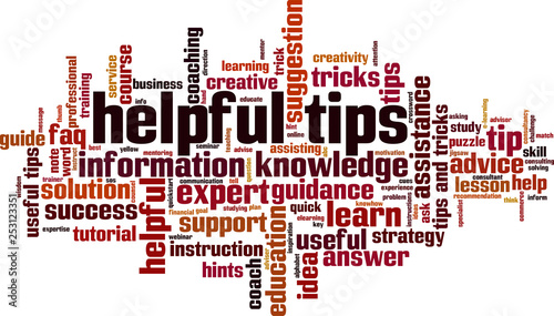 Helpful tips word cloud