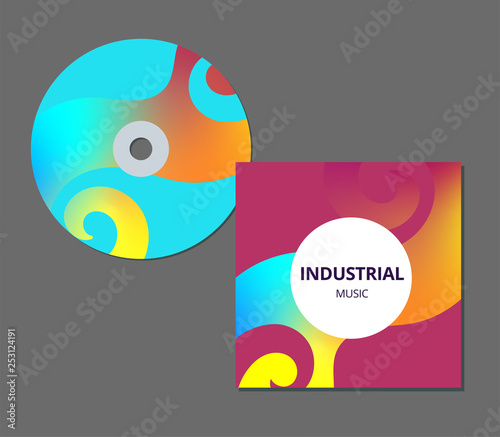 CD cover presentation design template with copy space and wave effect, editable EPS10 vector illustration.