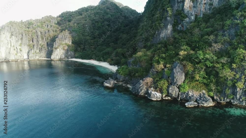 Aerial drone shot of high mountain covered with tropical forest. Tropical landscape. Travel concept Philippines,El Nido. Aerial drone shot of high mountain covered with tropical forest. Tropical landscape. Travel concept Philippines,El Nido.