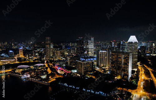 View at Singapore City Skyline  night landscape 