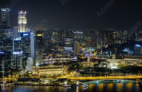 View at Singapore City Skyline, night landscape © Igor Luschay