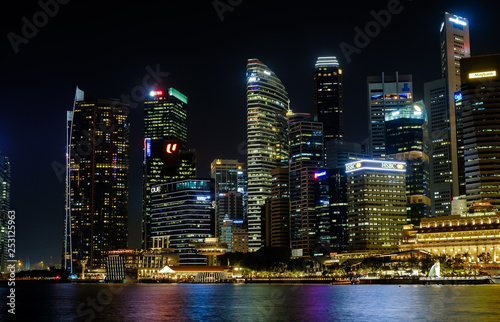 View at Singapore City Skyline  night landscape