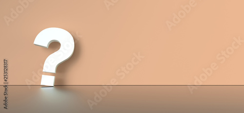 colored question mark background concept. 3D Rendering.