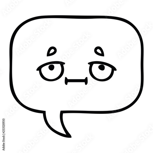 line drawing cartoon speech bubble