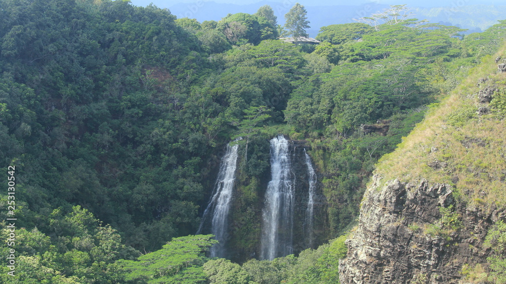 Waterfalls in Nawilliwilli, Hawaiii