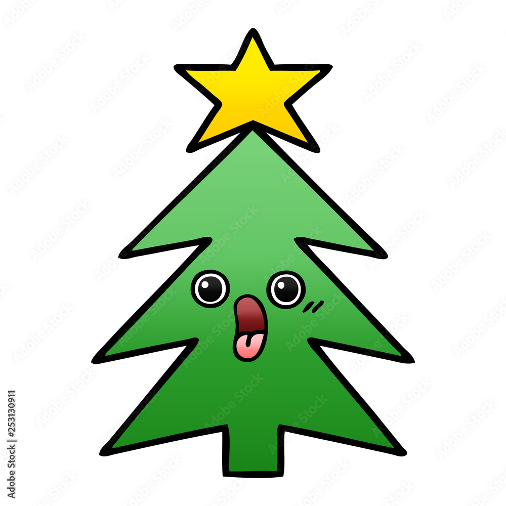 gradient shaded cartoon christmas tree gradient shaded cartoon christmas tree