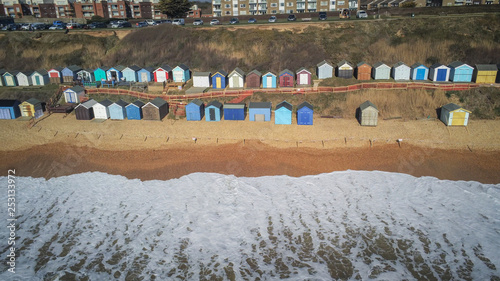 The colorful huts at the south coast of England