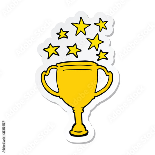 sticker of a cartoon sports trophy