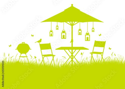 Garten Silhouette Hellgrün DIN
