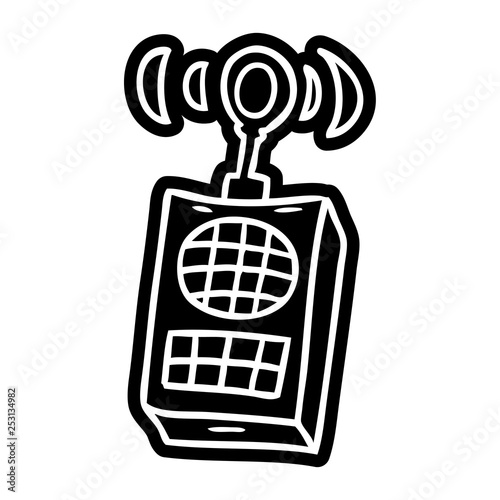 cartoon icon drawing of a walkie talkie