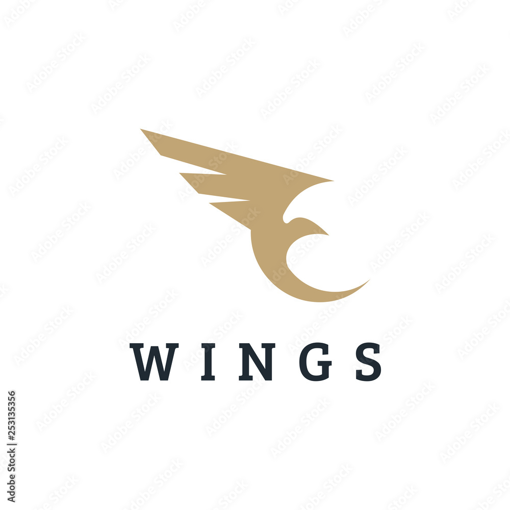 Flying Eagle Bird Wings abstract silhouette Logo design vector template. Flying Eagle Bird Wings abstract silhouette Logo design vector template.