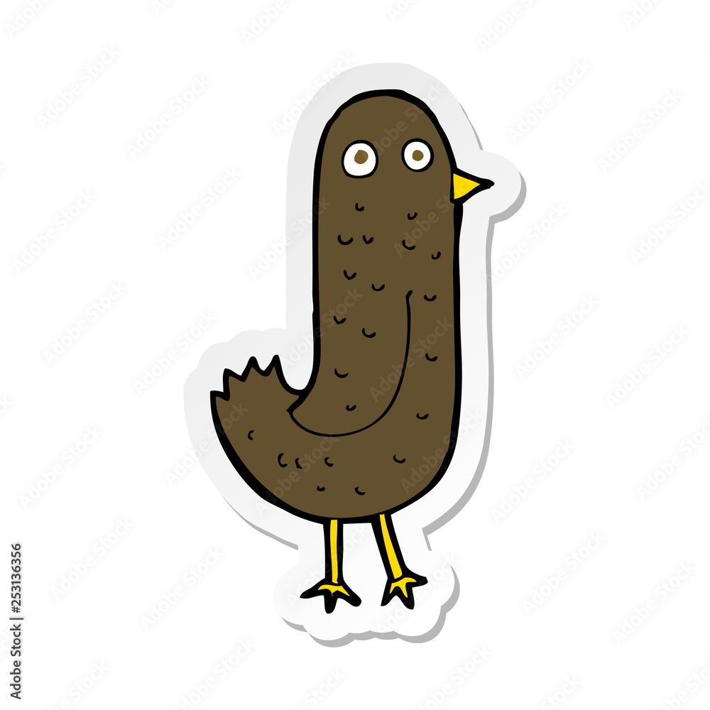 sticker of a funny cartoon bird sticker of a funny cartoon bird