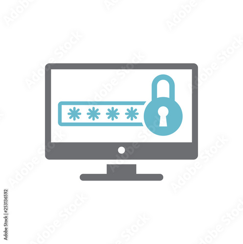 Data security icon on background for graphic and web design. Simple vector sign. Internet concept symbol for website button or mobile app.