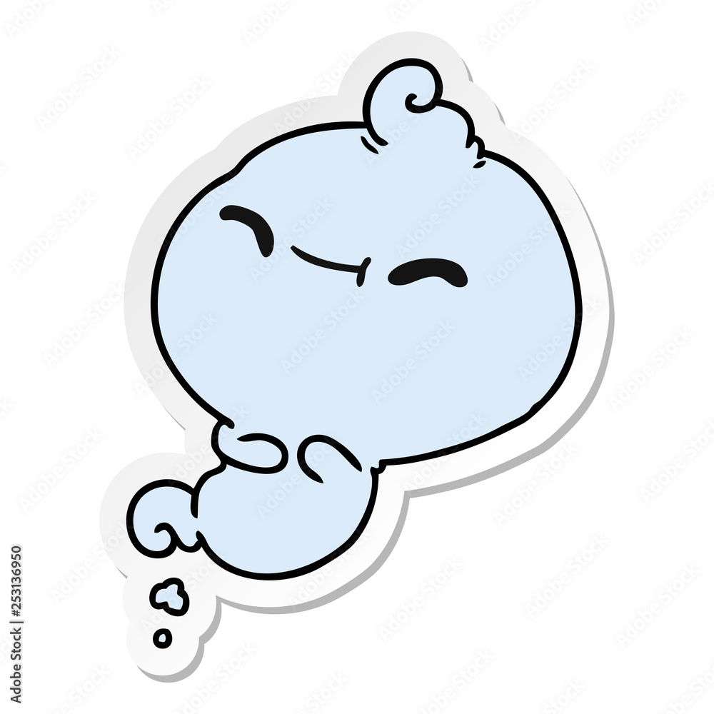 sticker cartoon of kawaii scary ghost sticker cartoon of kawaii scary ghost