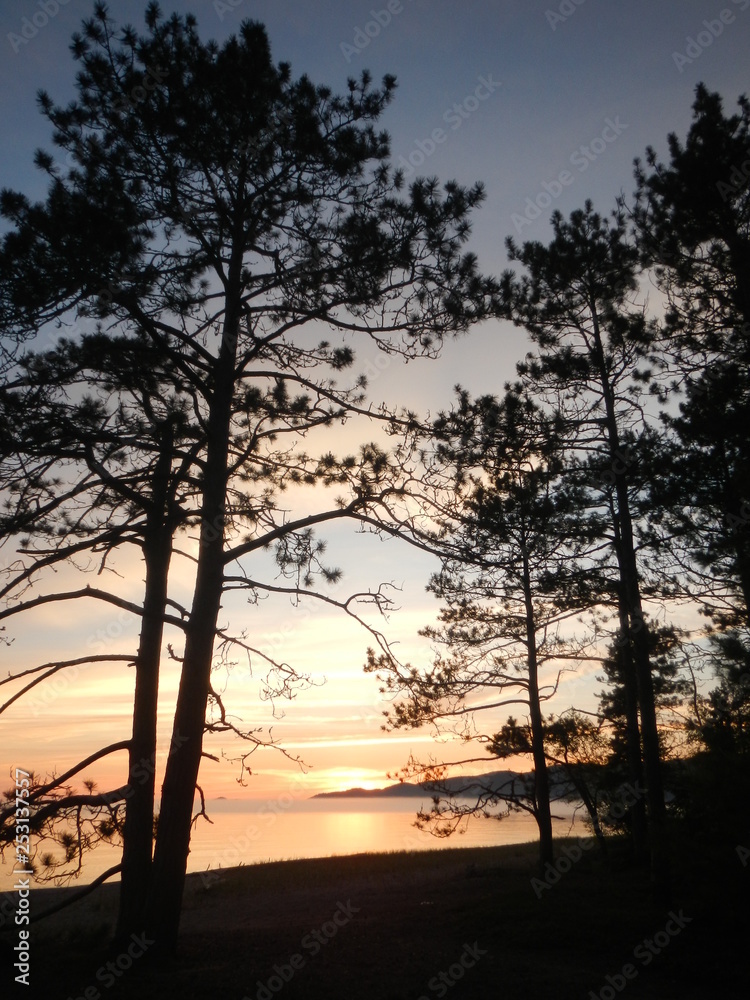 Fototapeta premium Camping sunset