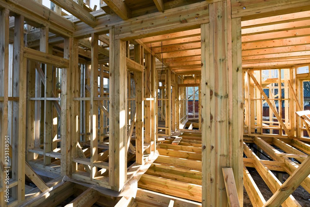 Frame house construction