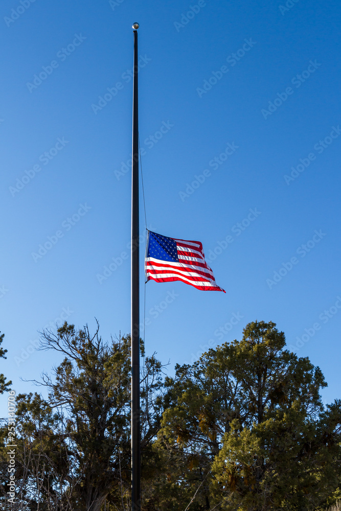 American Flag at half mast American Flag at half mast