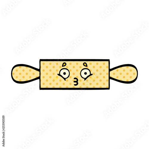 comic book style cartoon rolling pin