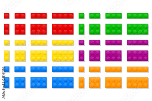 multicolor plastic constructor for children's educational games stock vector illustration