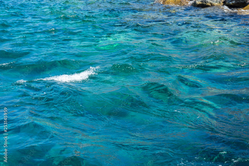Italy,Cinque Terre,Riomaggiore, a small wave in the ocean