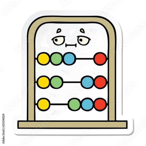 sticker of a cute cartoon abacus