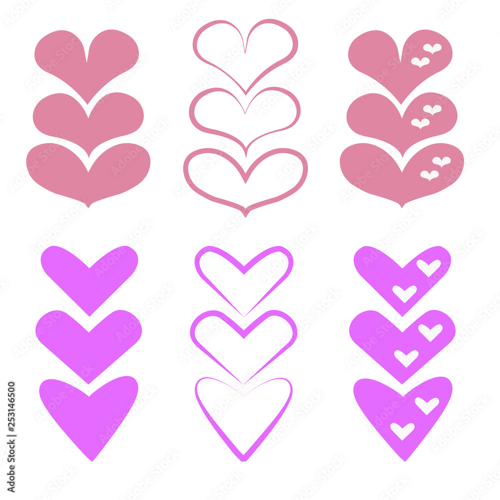 hearts set for the holiday. hearts set for design hearts set for the holiday. hearts set for design