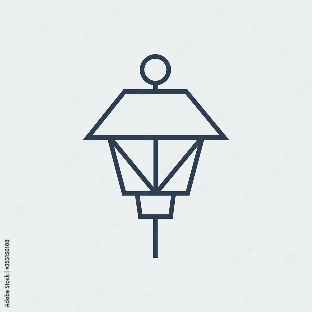 Outline Park Lamp Icon.Vector Illustration