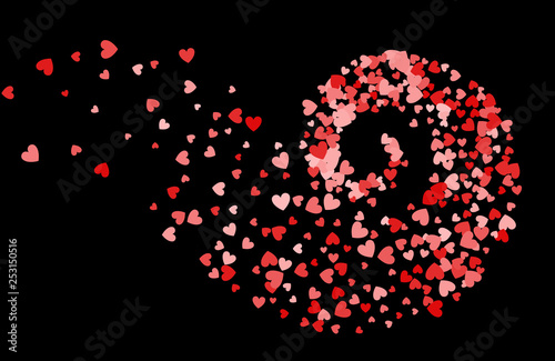 Abstract decoration vortex of hearts