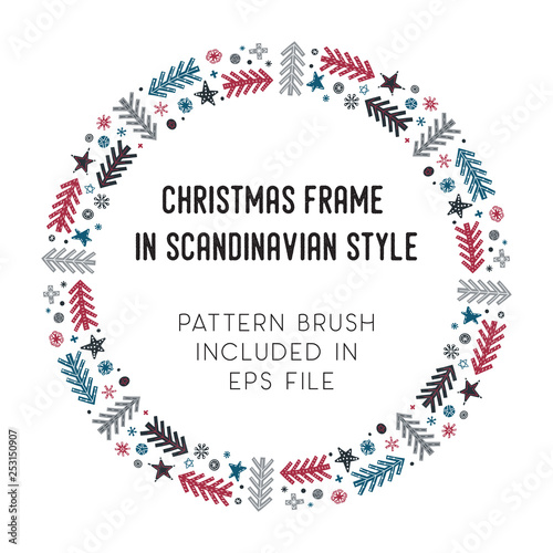 Christmas frame and brush with corner tiles