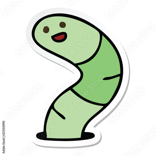 sticker of a quirky hand drawn cartoon snake