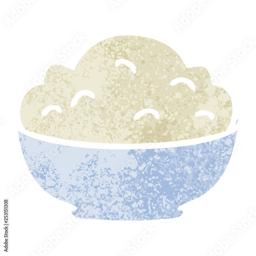 quirky retro illustration style cartoon bowl of mash