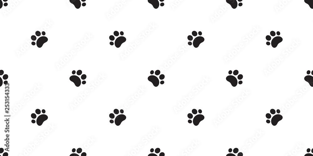 Dog Paw seamless pattern vector footprint kitten puppy tile background repeat wallpaper scarf isolated cartoon illustration Dog Paw seamless pattern vector footprint kitten puppy tile background repeat wallpaper scarf isolated cartoon illustration