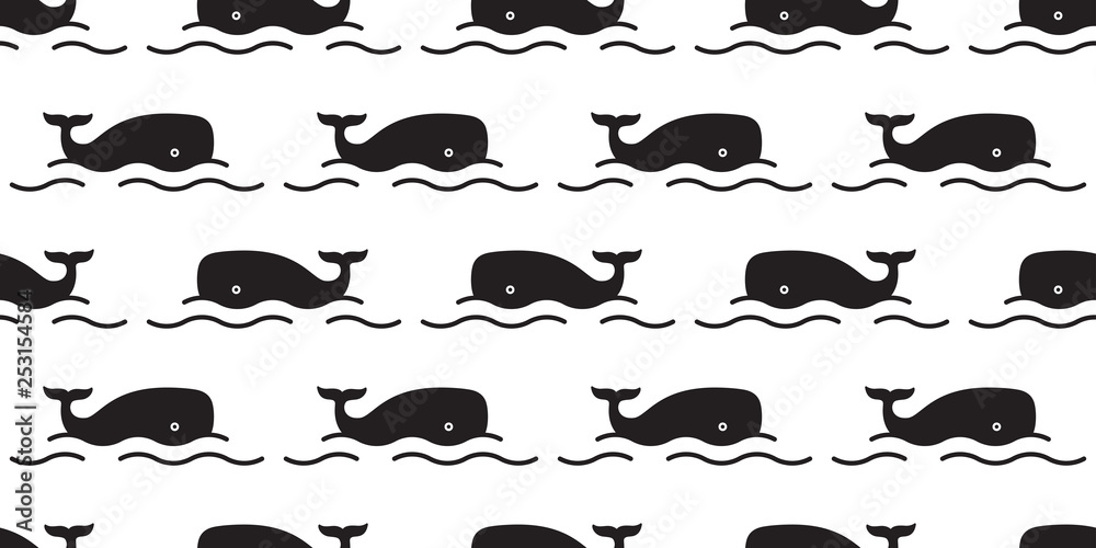 whale Seamless pattern fish vector shark dolphin salmon scarf isolated ocean sea cartoon repeat wallpaper tile background illustration doodle whale Seamless pattern fish vector shark dolphin salmon scarf isolated ocean sea cartoon repeat wallpaper tile background illustration doodle